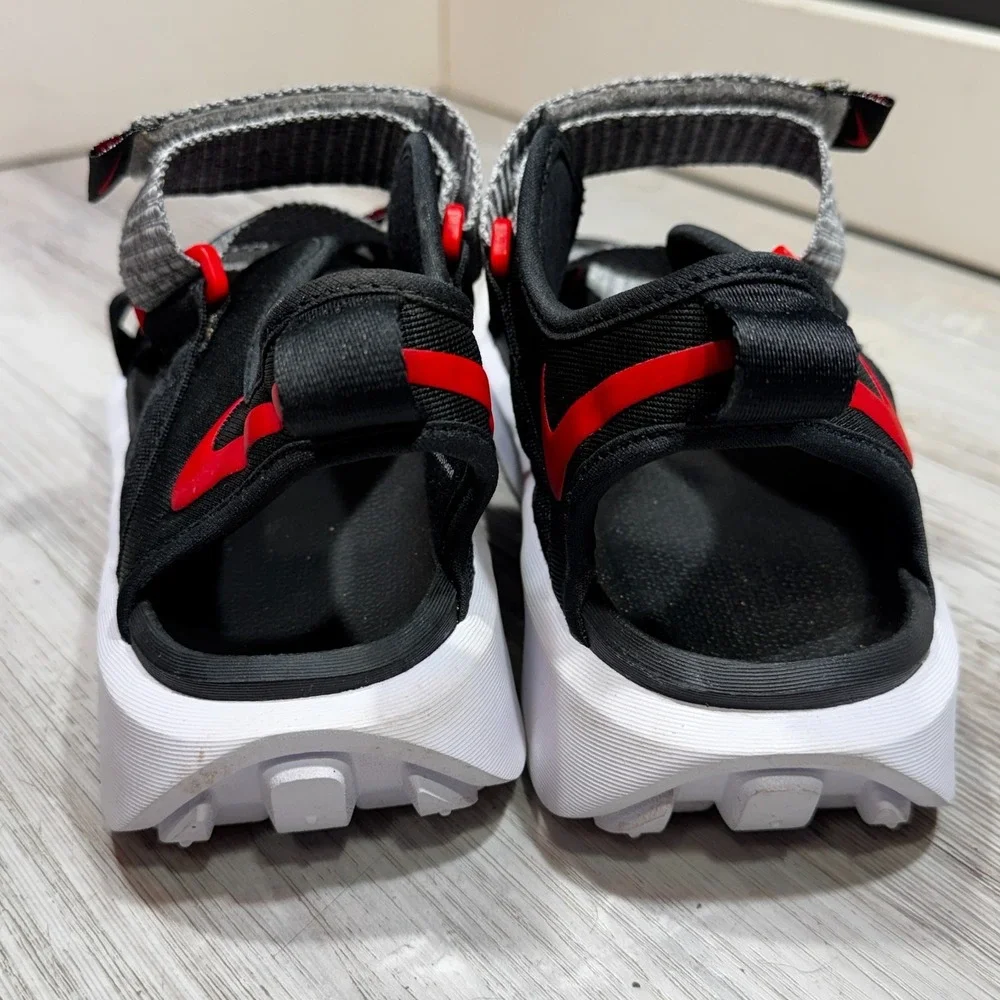 Nike Vista Sandals Shoes Mens Size 8 Black Red Strap Adjustable DJ6606-002